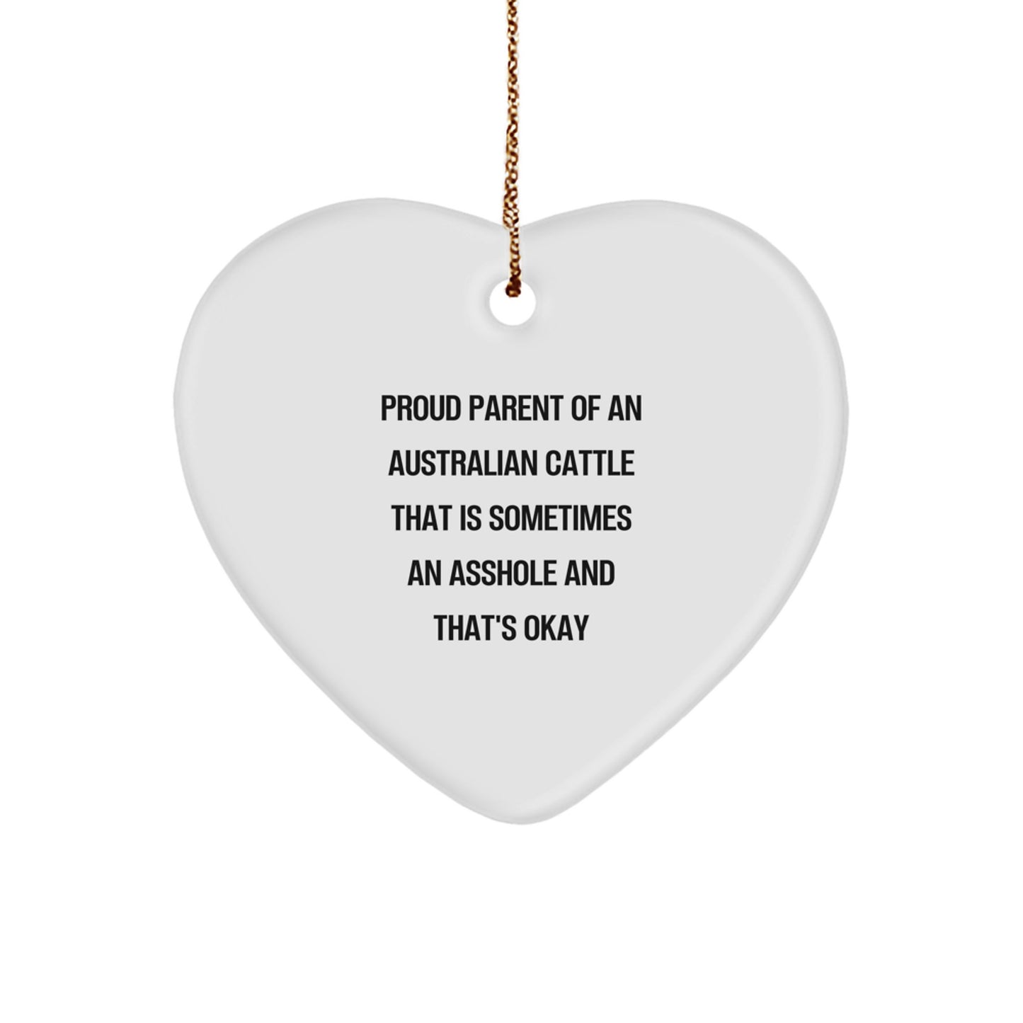 Funny Australian Cattle Dog Gifts from Mum to Australian Cattle Dog Lover, Heart Ornament for Christmas Unique Presents - Image 1