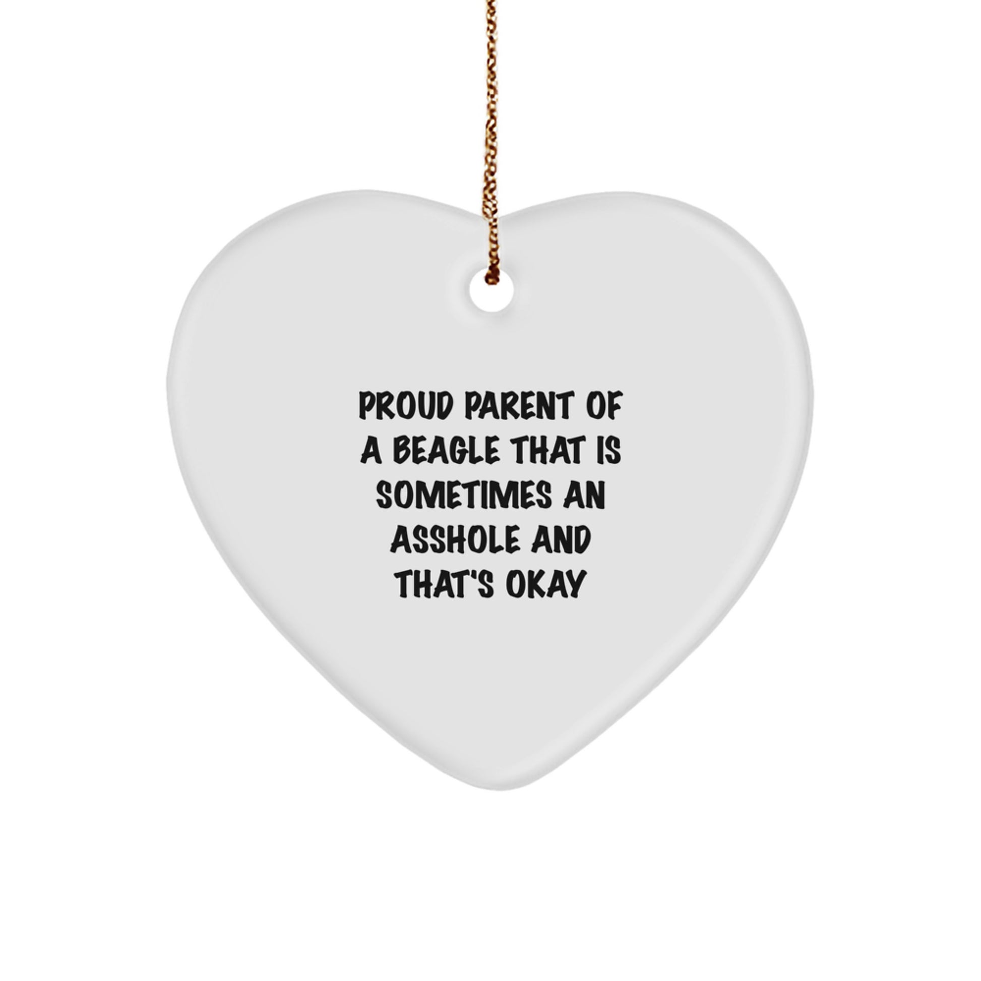 Funny Beagle Dog Lover Gifts from Friends and Family, Heart Ornament for Beagle Dog Owners, Christmas Unique Gifts - Image 1