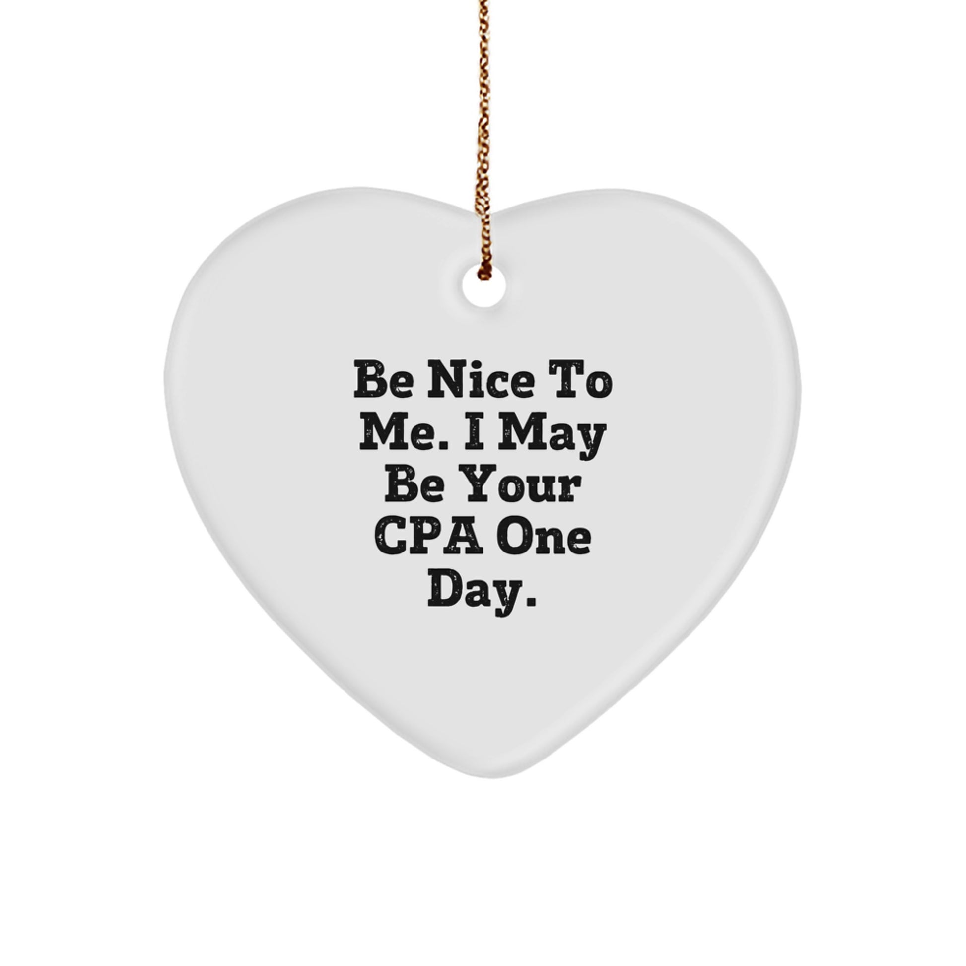 Funny CPA Gifts, Heart Ornament for CPA Friends, Be Nice To Me I May Be Your Cpa Gifts from Family - Image 1