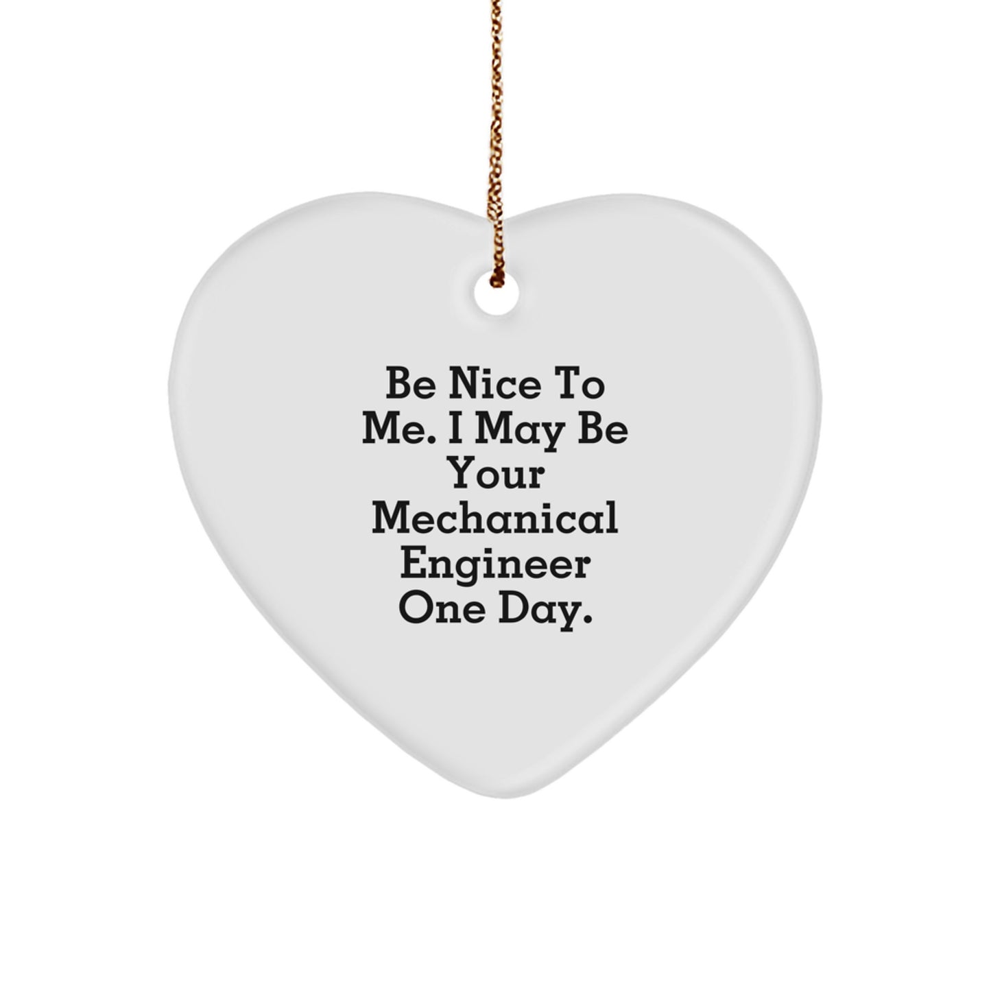 Funny Mechanical Engineer Heart Ornament Gifts from Men to Son or Daughter for Christmas Unique Presents - Image 1