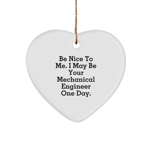 Funny Mechanical Engineer Heart Ornament Gifts from Men to Son or Daughter for Christmas Unique Presents - Image 1