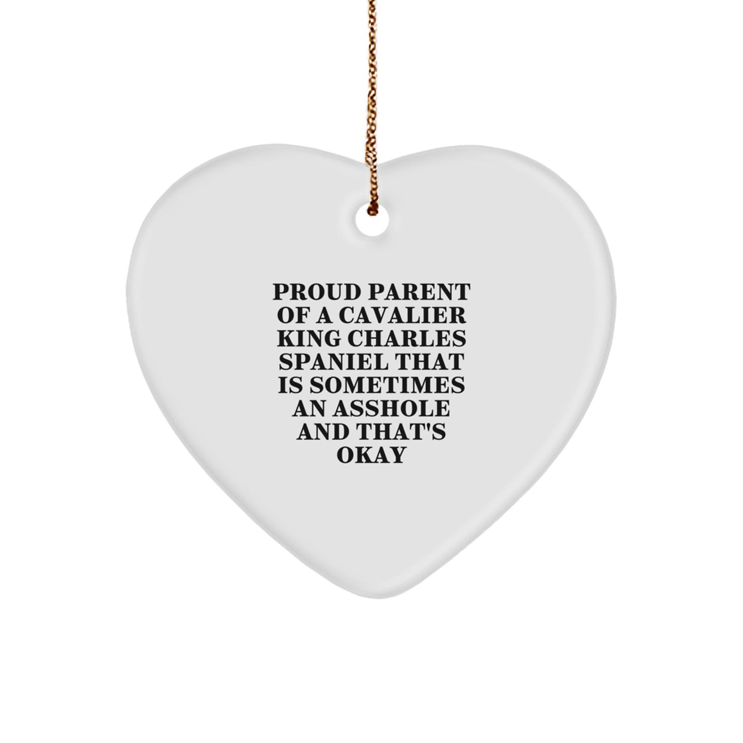 Cavalier King Charles Spaniel Dog Lover Gifts, Funny Heart Ornament for Cavalier King Charles Spaniel Dog Parents, Gifts from Friends to Family for Christmas - Image 1
