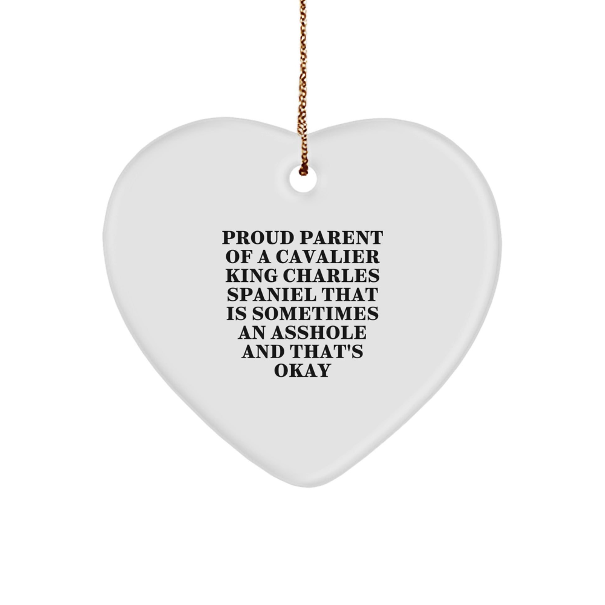 Cavalier King Charles Spaniel Dog Lover Gifts, Funny Heart Ornament for Cavalier King Charles Spaniel Dog Parents, Gifts from Friends to Family for Christmas - Image 1