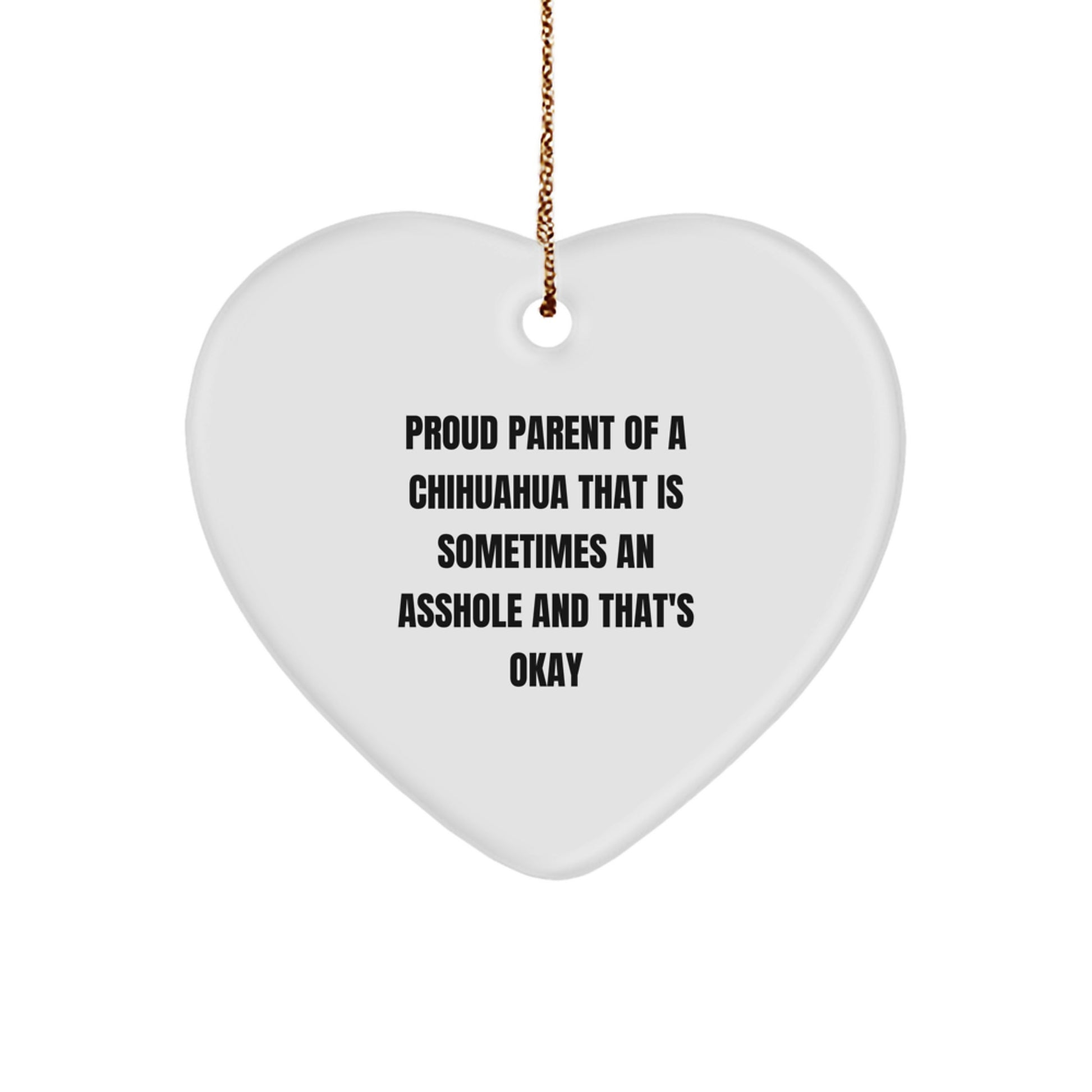Funny Chihuahua Dog Gifts for Chihuahua Parents Christmas Unique Heart Ornament Gifts from Friends - Image 1