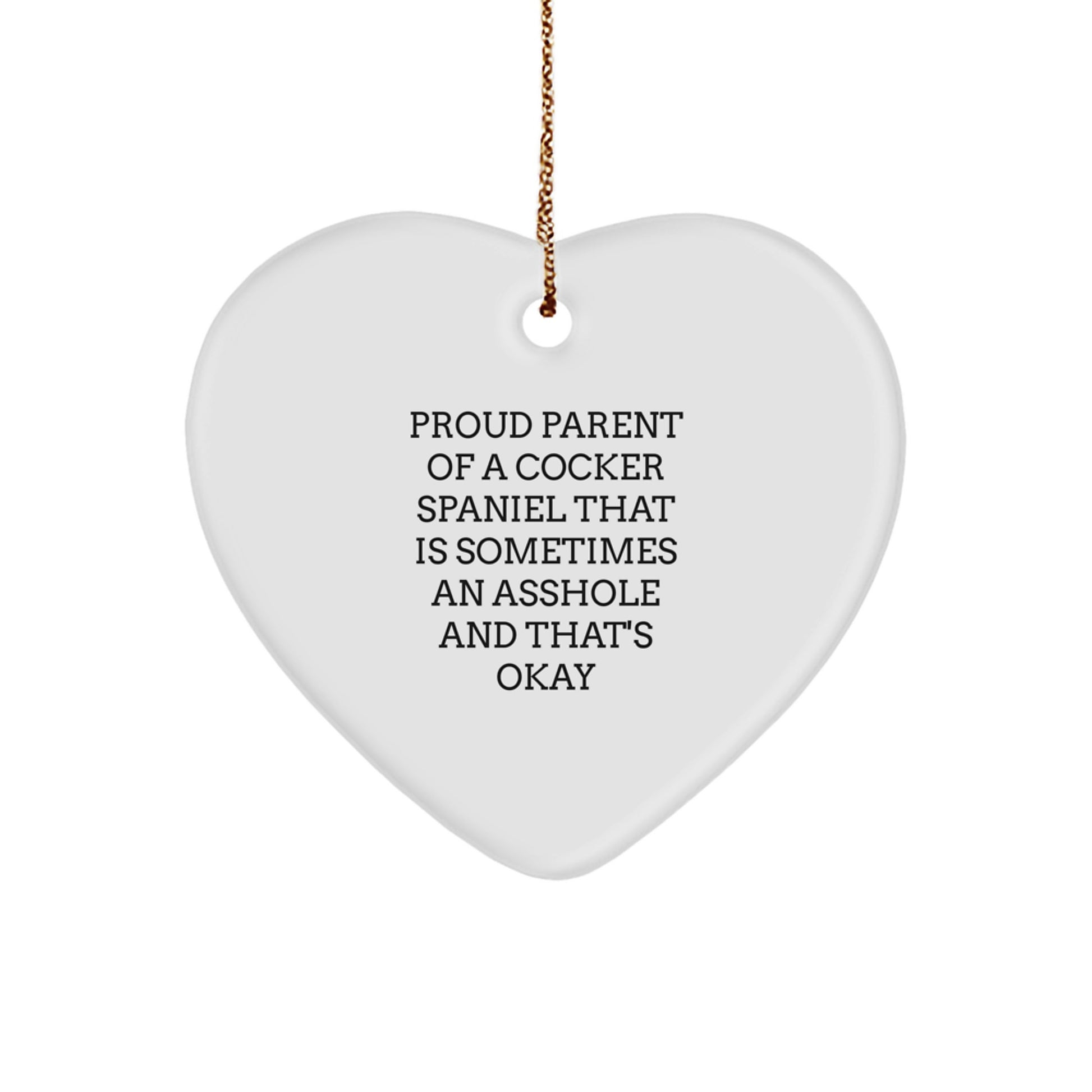 Funny Cocker Spaniel Dog Lover Gifts from Friends and Family for Him Her Cocker Spaniel Dog Heart Ornament Christmas Unique Presents - Image 1