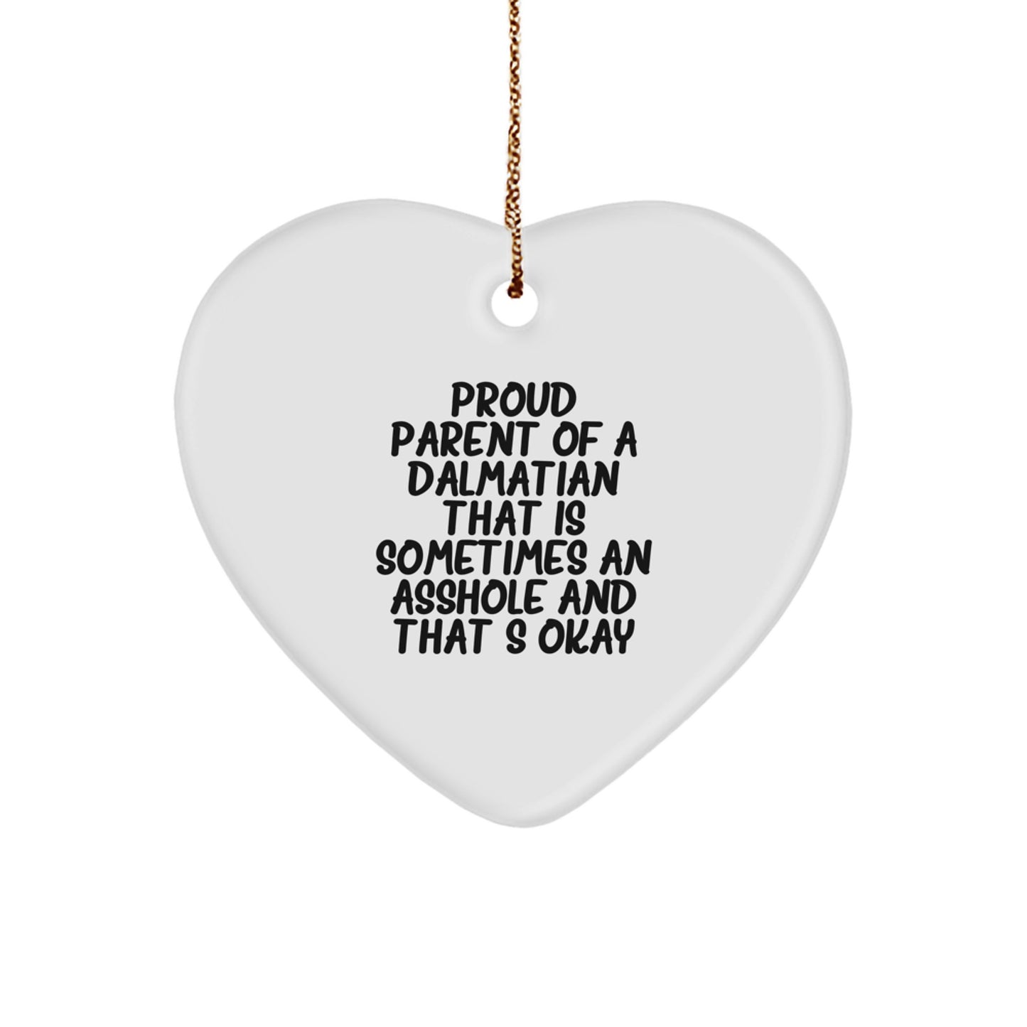 Funny Dalmatian Dog Christmas Unique Gifts for Proud Parents Heart Ornament from Men, Gifts for Dalmatian Dog Lovers - Image 1