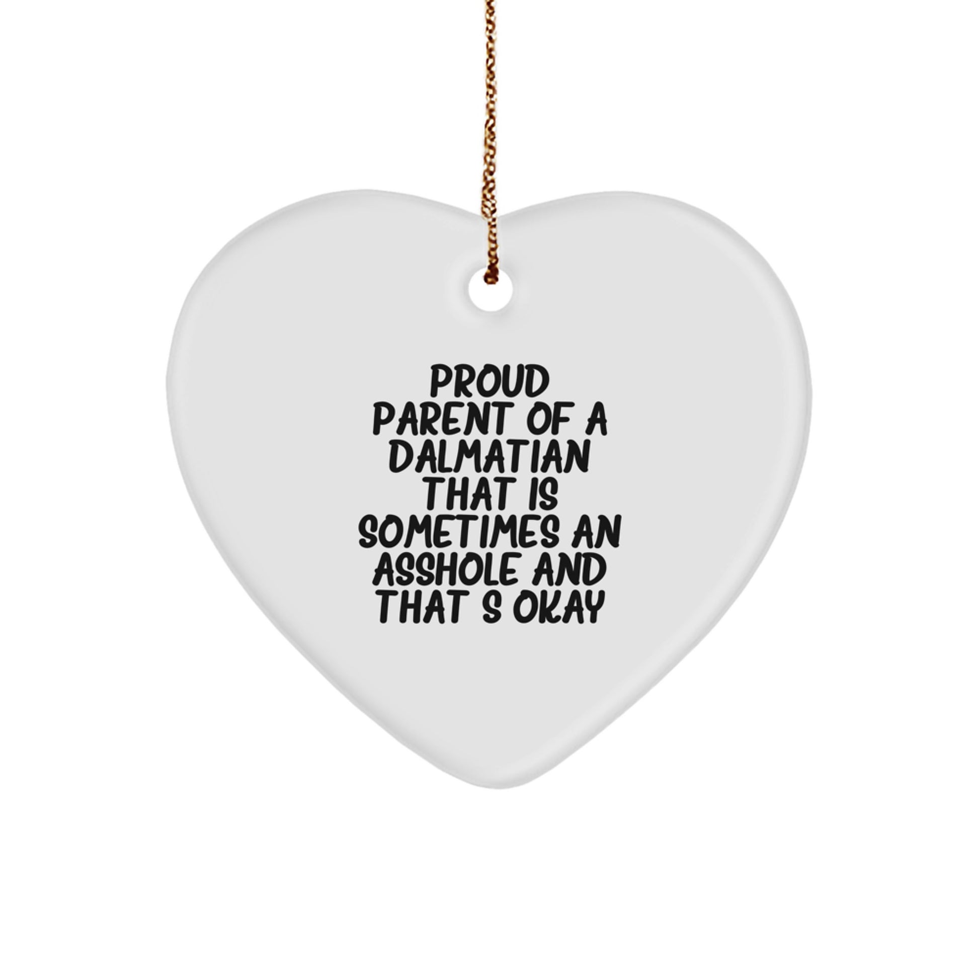 Funny Dalmatian Dog Christmas Unique Gifts for Proud Parents Heart Ornament from Men, Gifts for Dalmatian Dog Lovers - Image 1