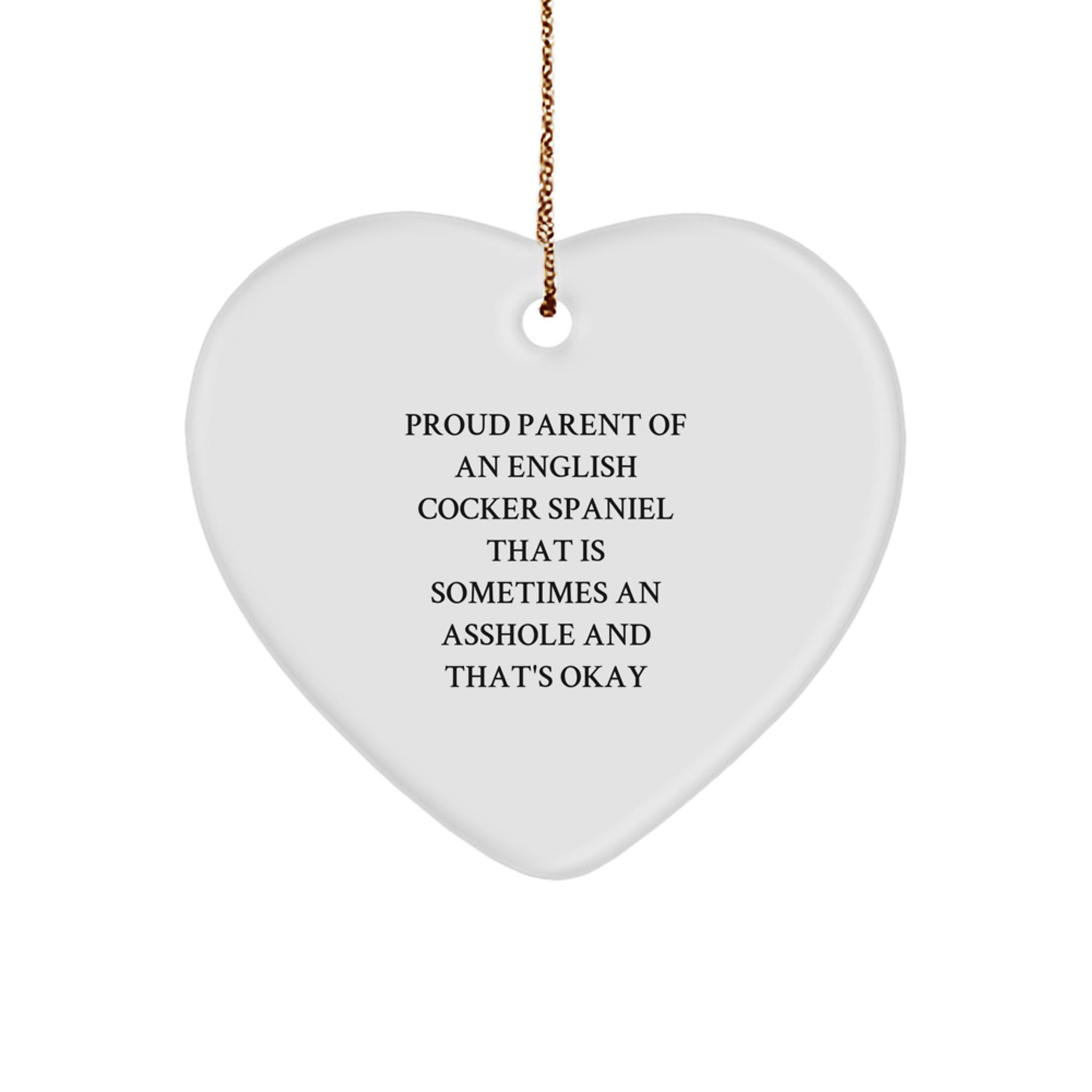 Funny English Cocker Spaniel Dog Gifts from Men to Family, Heart Ornament for Proud English Cocker Spaniel Dog Owners, Christmas Unique Gifts - Image 1