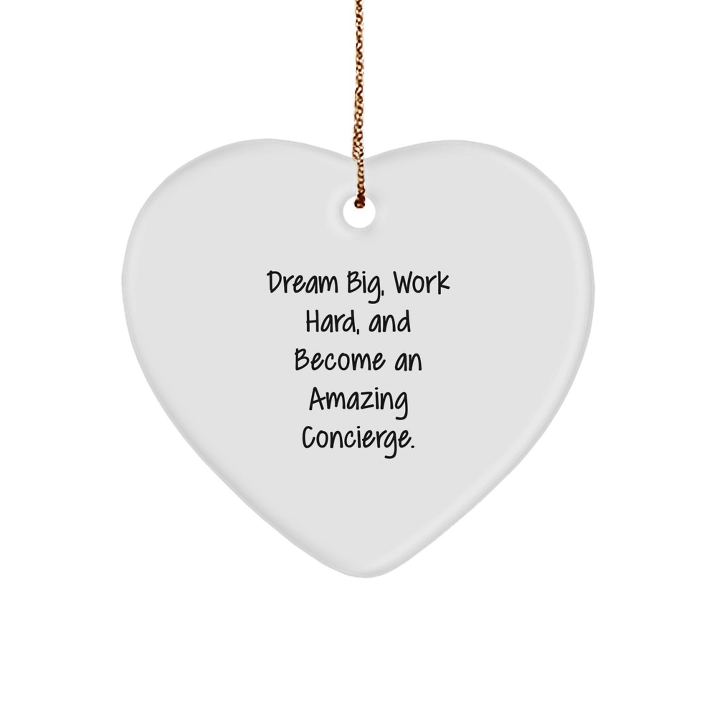 Funny Concierge Quotes Heart Ornament, Gifts from Men to Friends, Unique Christmas Unique Gifts for Concierge - Image 1