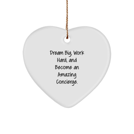 Funny Concierge Quotes Heart Ornament, Gifts from Men to Friends, Unique Christmas Unique Gifts for Concierge - Image 1