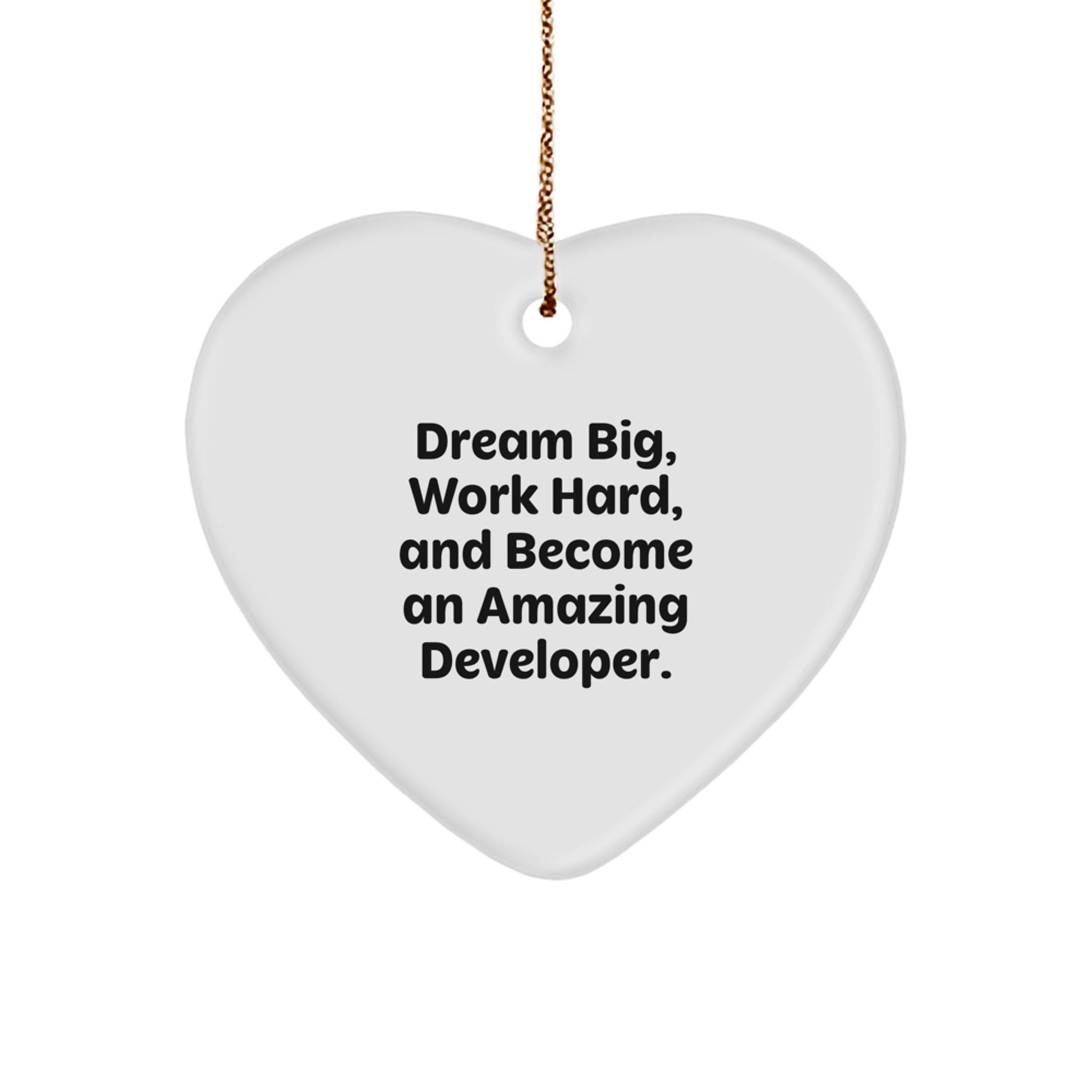 Developer Heart Ornament Gifts from Family, Friends, Coworkers, 'Dream Big, Work Hard, And Become An Amazing Developer.' for Men, Women, Christmas Unique Gifts - Image 1