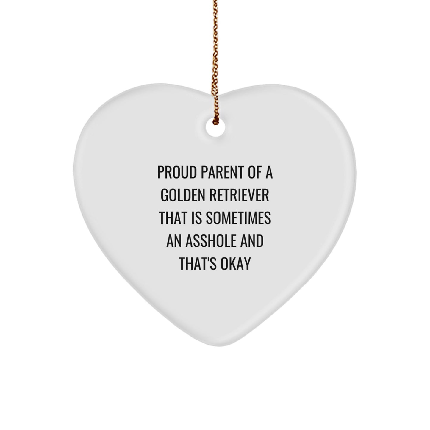 Funny Golden Retriever Dog Heart Ornament Gifts from Friends and Family for Christmas Unique Presents - Image 1