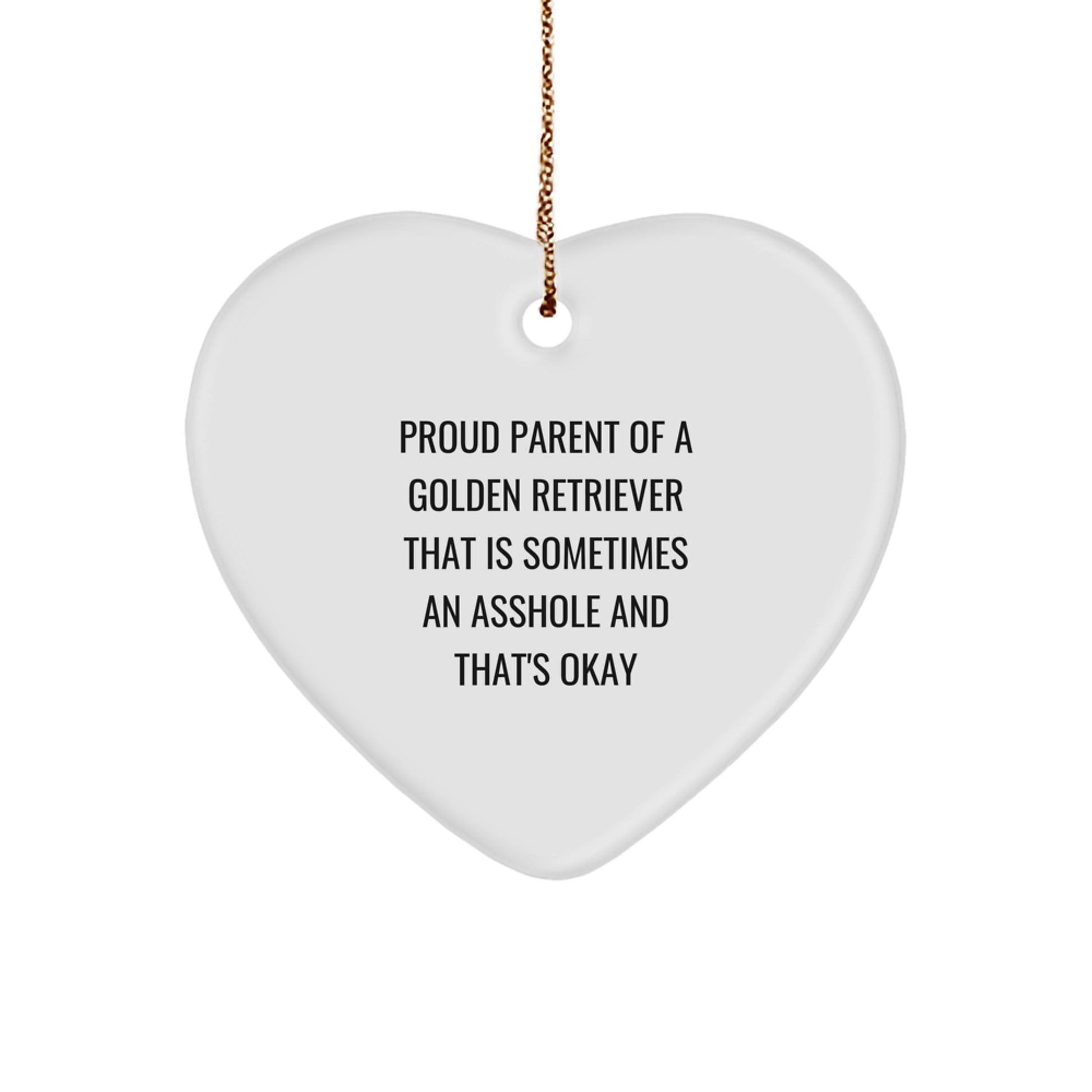 Funny Golden Retriever Dog Heart Ornament Gifts from Friends and Family for Christmas Unique Presents - Image 1