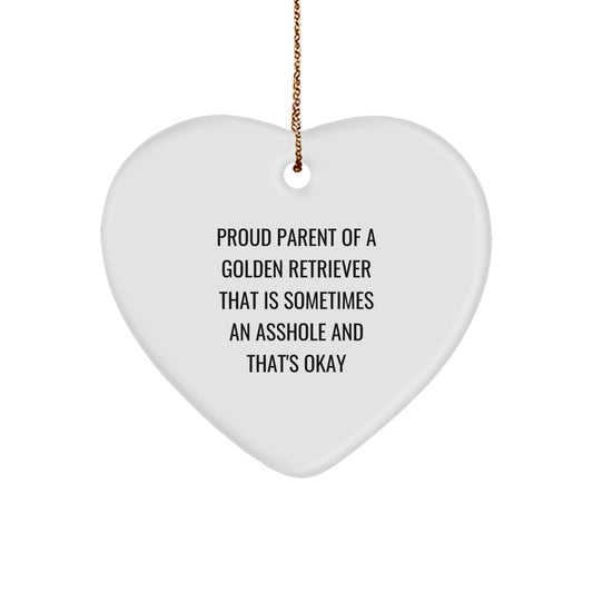 Funny Golden Retriever Dog Heart Ornament Gifts from Friends and Family for Christmas Unique Presents - Image 1