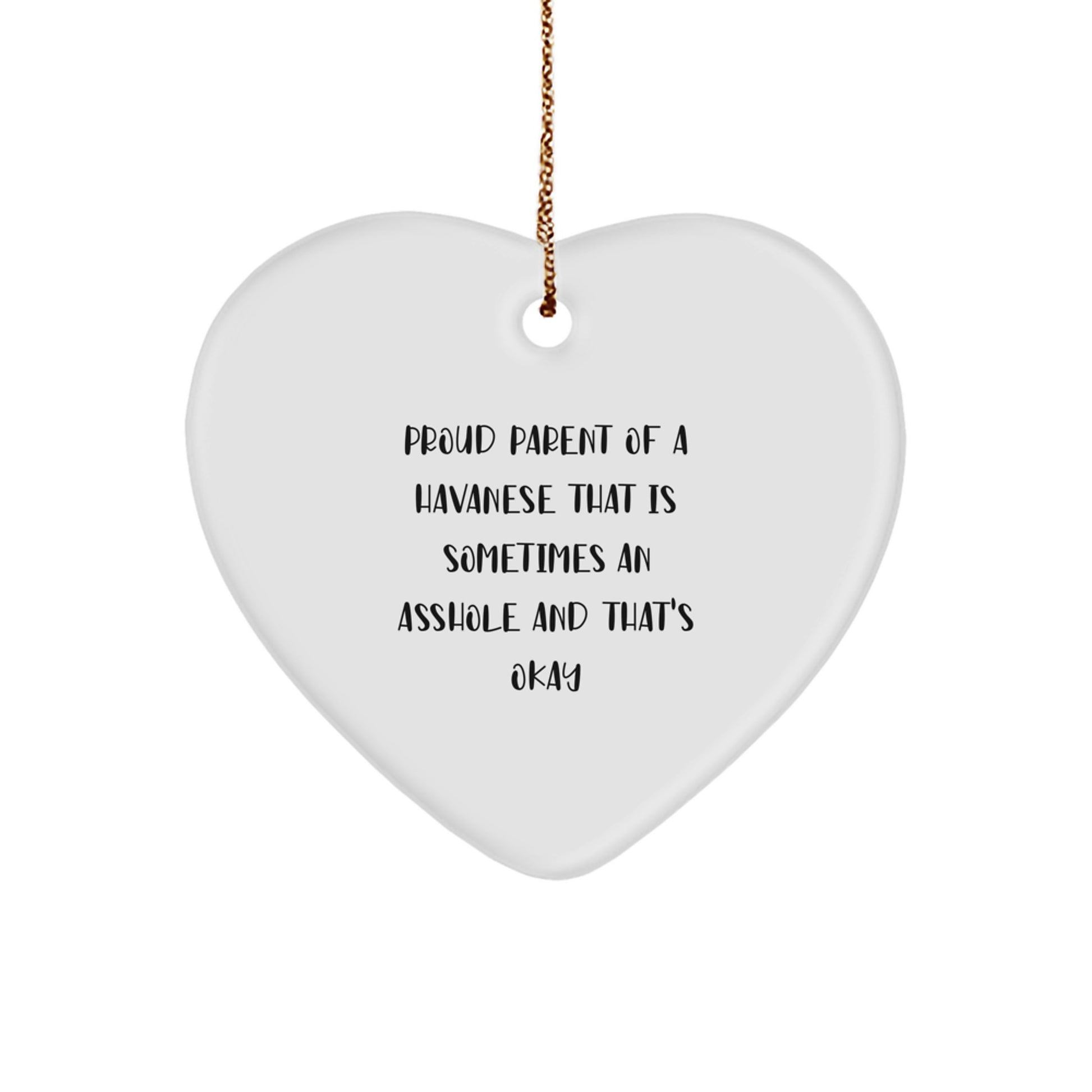 Funny Havanese Dog Lover Gifts for Friends or Family, Heart Ornament with Quote, Gifts from Women to Havanese Dog Owners at Christmas - Image 1