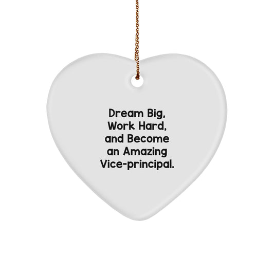 Vice-Principal Gifts from Friends - Heart Ornament with Inspirational Quote - Unique Christmas Unique Gifts for Vice-Principals - Image 1