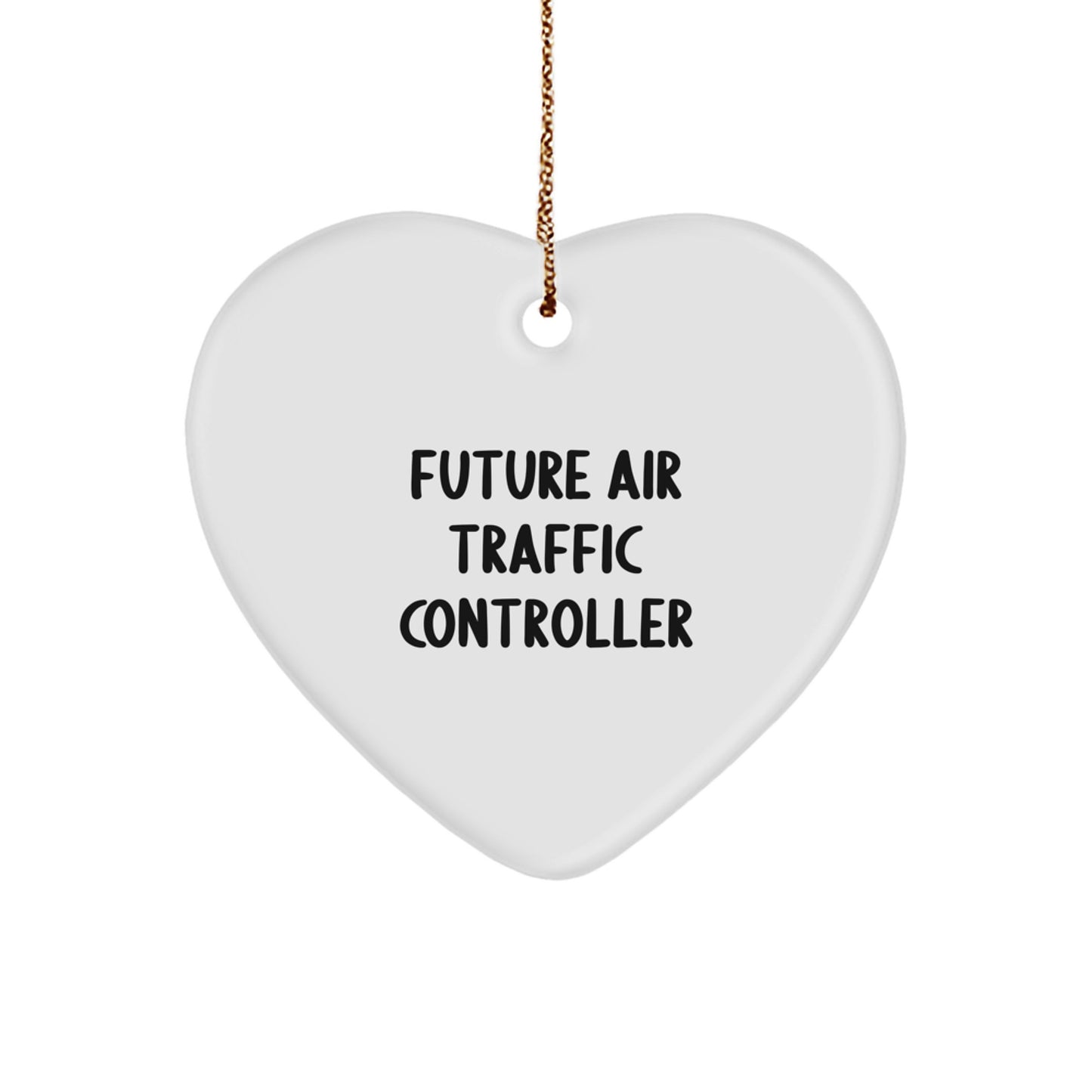 Funny Air Traffic Controller Air Traffic Controller Gifts from Friends for Future Air Traffic Controller Heart Ornament, Inspirational Quote 'May Your Career Soar!' Christmas Unique Gifts - Image 1