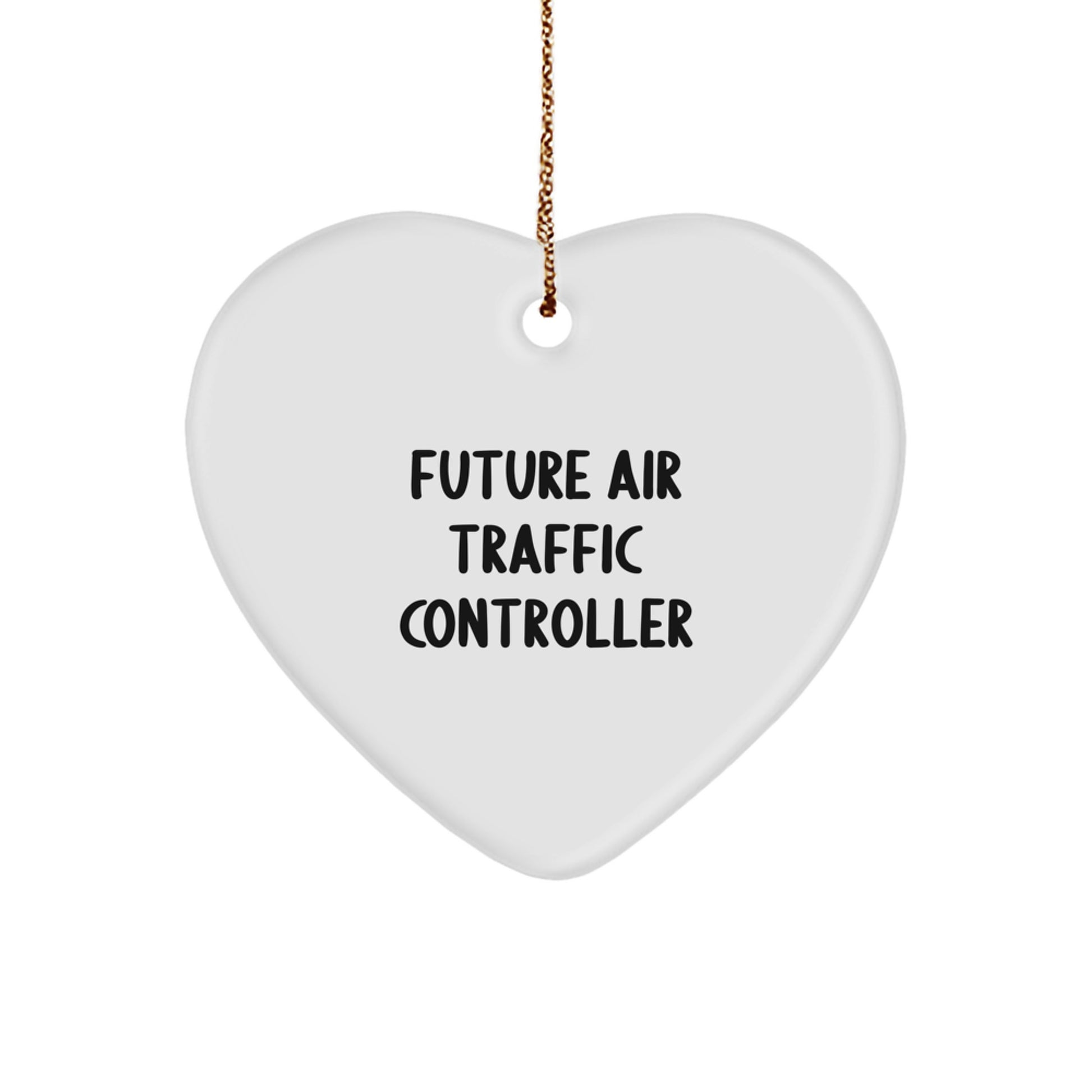 Funny Air Traffic Controller Air Traffic Controller Gifts from Friends for Future Air Traffic Controller Heart Ornament, Inspirational Quote 'May Your Career Soar!' Christmas Unique Gifts - Image 1