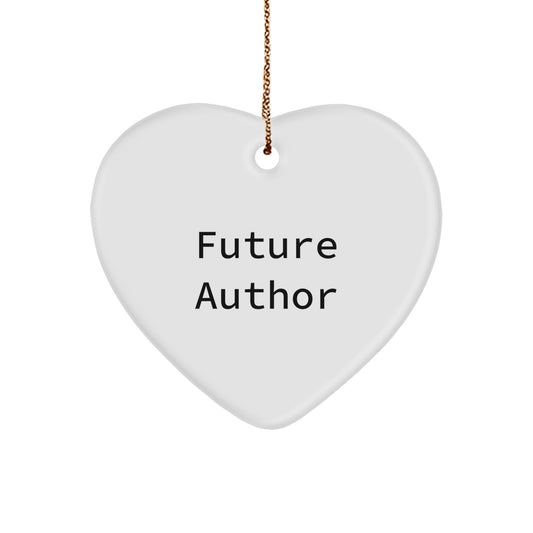 Funny Author Quotes Heart Ornament Gifts from Family, Christmas Unique Gifts for Future Authors - Image 1
