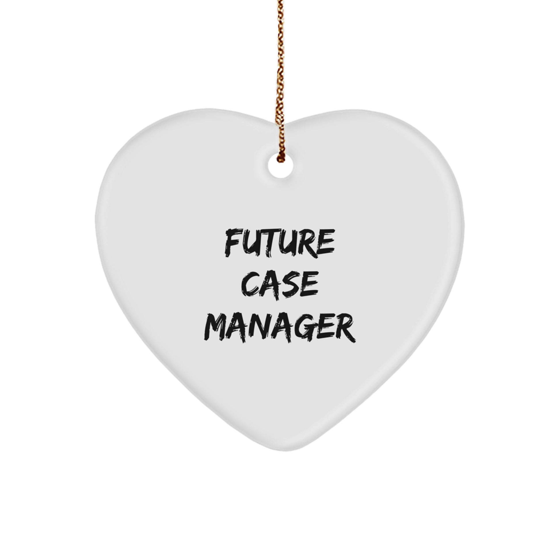 Funny Quote Gifts for Future Case Manager, Heart Ornament, Christmas Unique Gifts from Friends, Coworkers, Family - Image 1