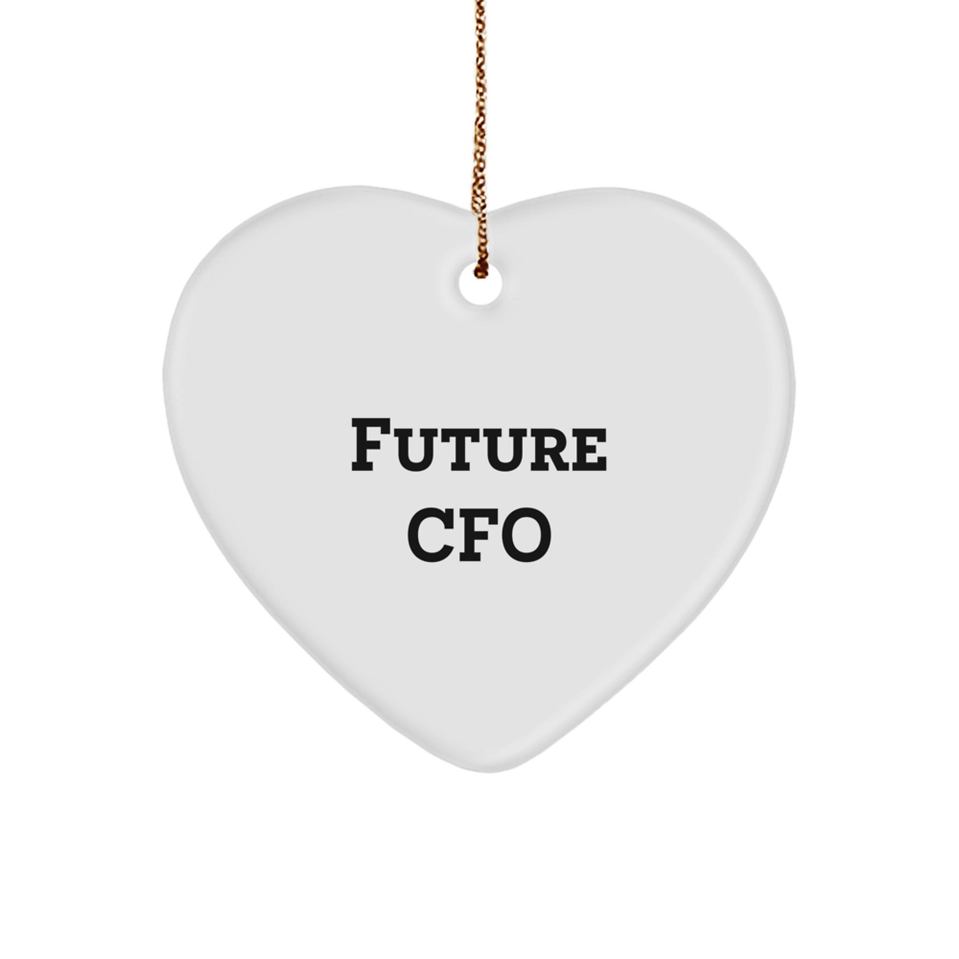 Funny CFO Gifts from Men to Future CFO, White Heart Ornament for Christmas Unique Gifts - Image 1