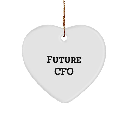 Funny CFO Gifts from Men to Future CFO, White Heart Ornament for Christmas Unique Gifts - Image 1