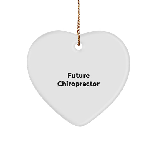 Funny Chiropractor Gifts from Friends, Gifts for Chiropractor Men, Christmas Unique Heart Ornaments with 'Future Chiropractor' - Image 1