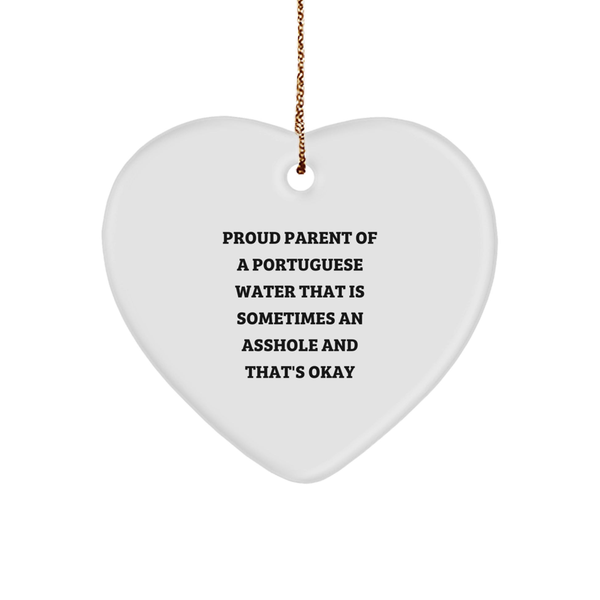 Funny Portuguese Water Dog Christmas Unique Gifts, Heart Ornament for Portuguese Water Dog Lovers, Gifts from Friends Family to Portuguese Water Dog Owners - Image 1