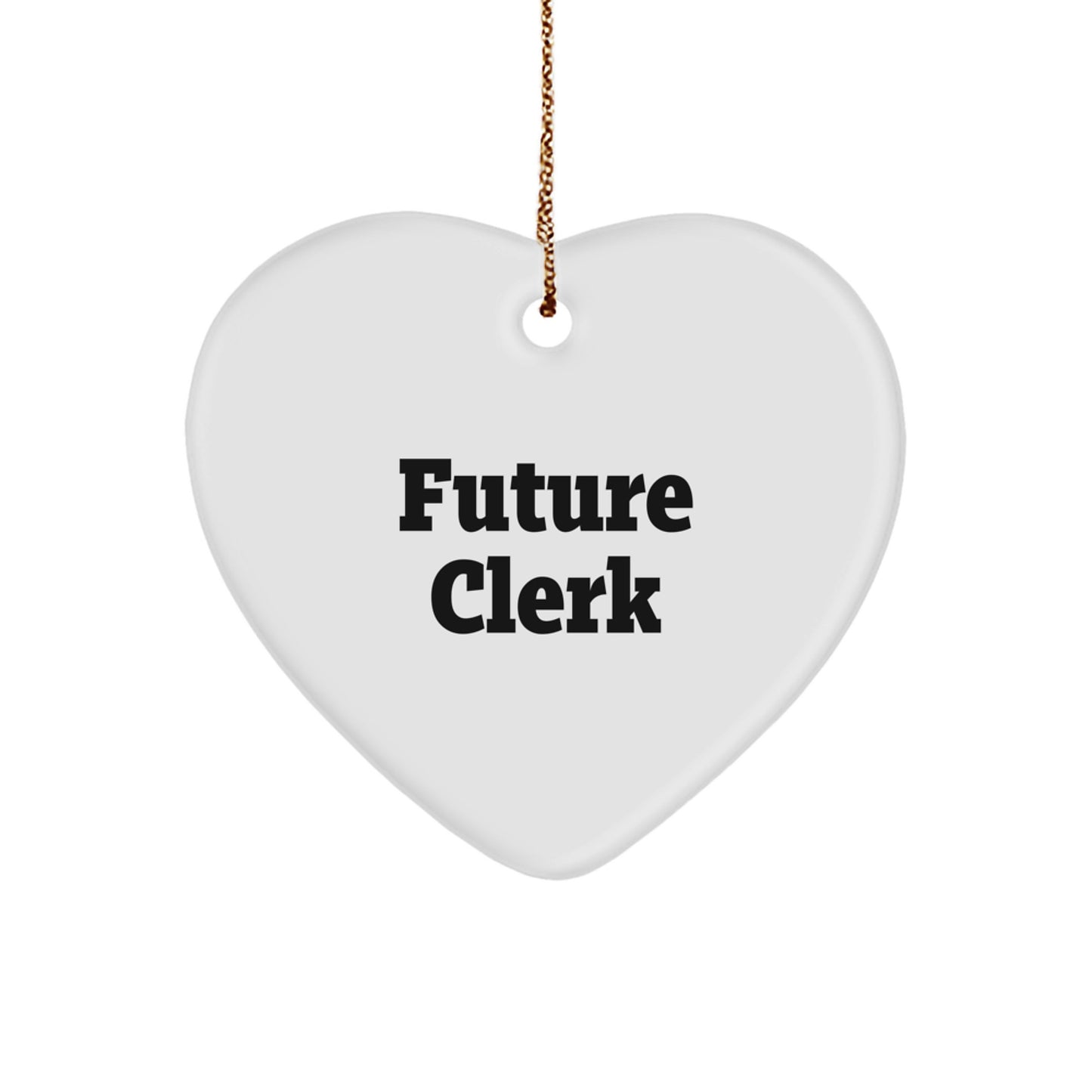 Funny Future Clerk Heart Ornament Gifts from Family, Christmas Unique Gifts for Clerk - Image 1