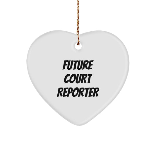 Funny Court Reporter Gifts from Friends - Heart Ornament for Future Court Reporters - Christmas Unique Gift Ideas - Image 1
