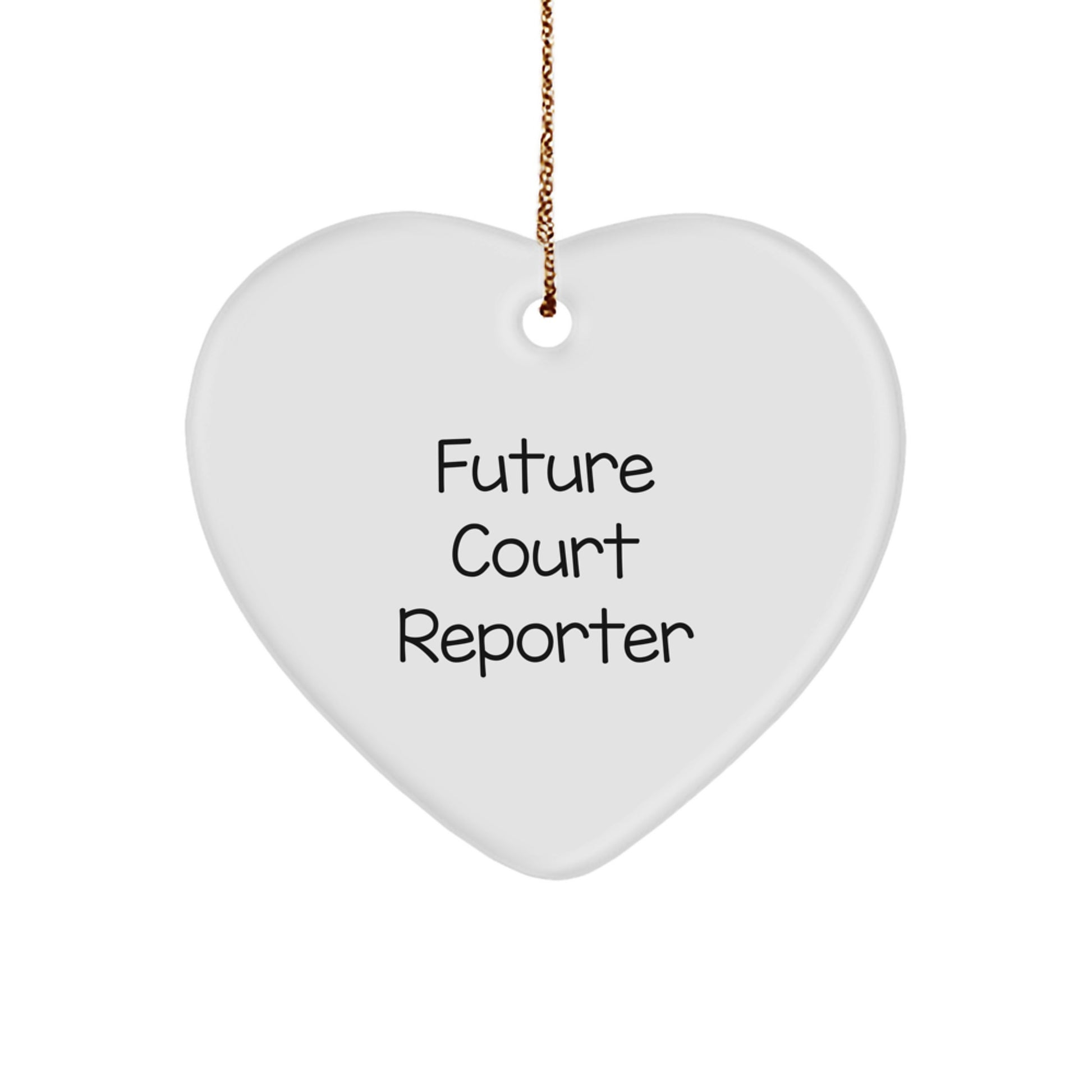 Funny Court Reporter Gifts for Future Court Reporters, Heart Ornament, Christmas Unique Gifts from Friends and Family - Image 1