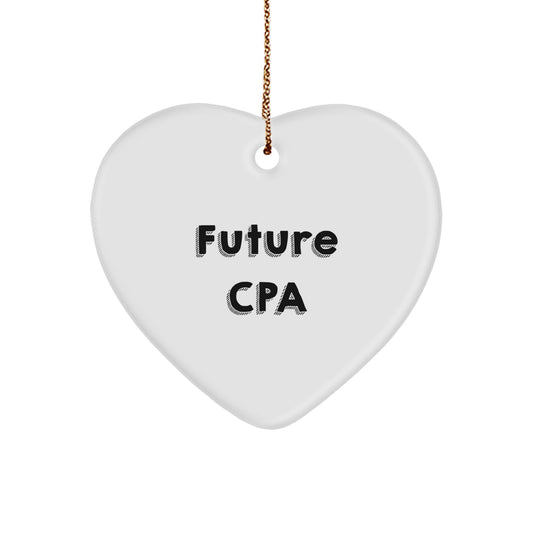 Funny Quotes for CPA Gift Heart Ornament - Gifts from Family - Heart Shaped MDF Decorations for Christmas - Image 1