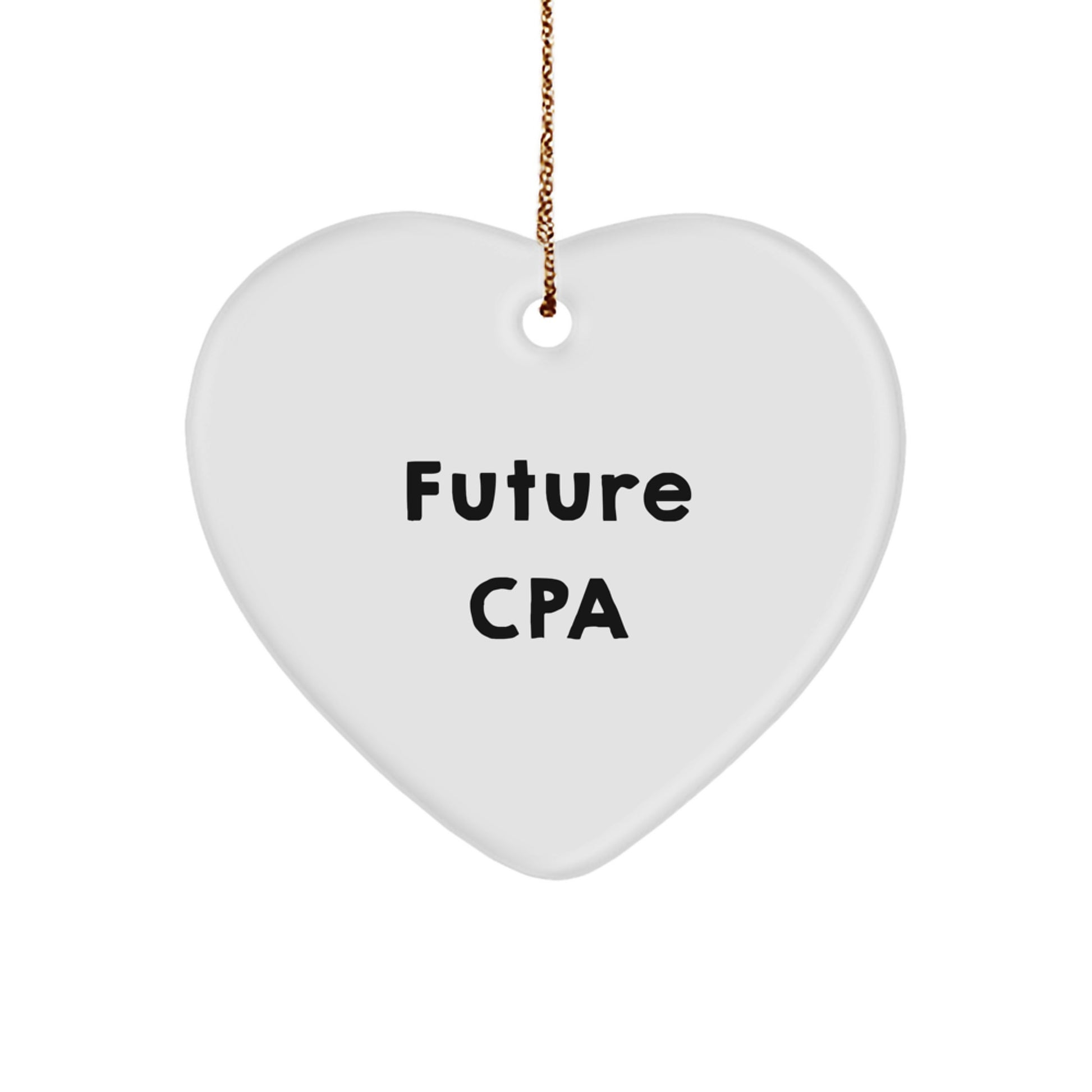 Funny Gifts from Friends for Future CPA, Heart Ornament with Inspirational Quote for Christmas Unique Gifts - Image 1