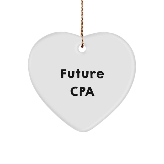 Funny Gifts from Friends for Future CPA, Heart Ornament with Inspirational Quote for Christmas Unique Gifts - Image 1