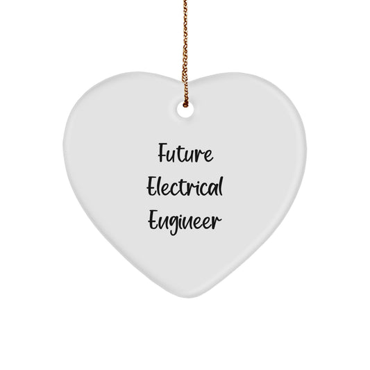 Funny Future Electrical Engineer Heart Ornament Gifts for Him from Friends, Coworkers or Family on Christmas - Image 1