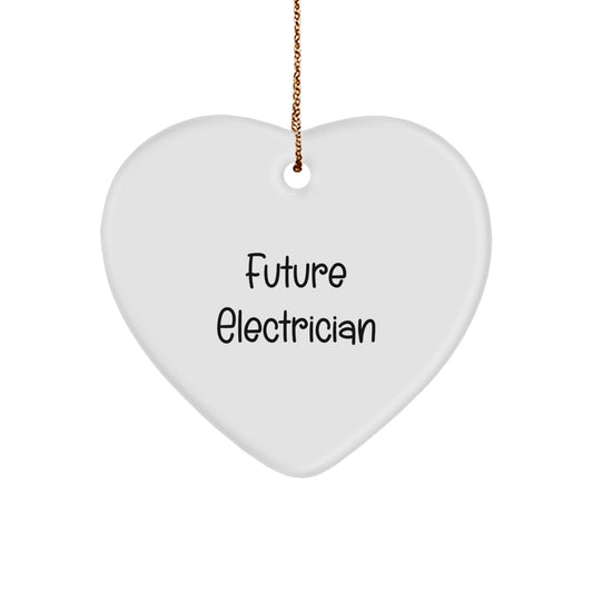 Funny Electrician Heart Ornament Gifts from Friends and Family to Future Electrician - Image 1