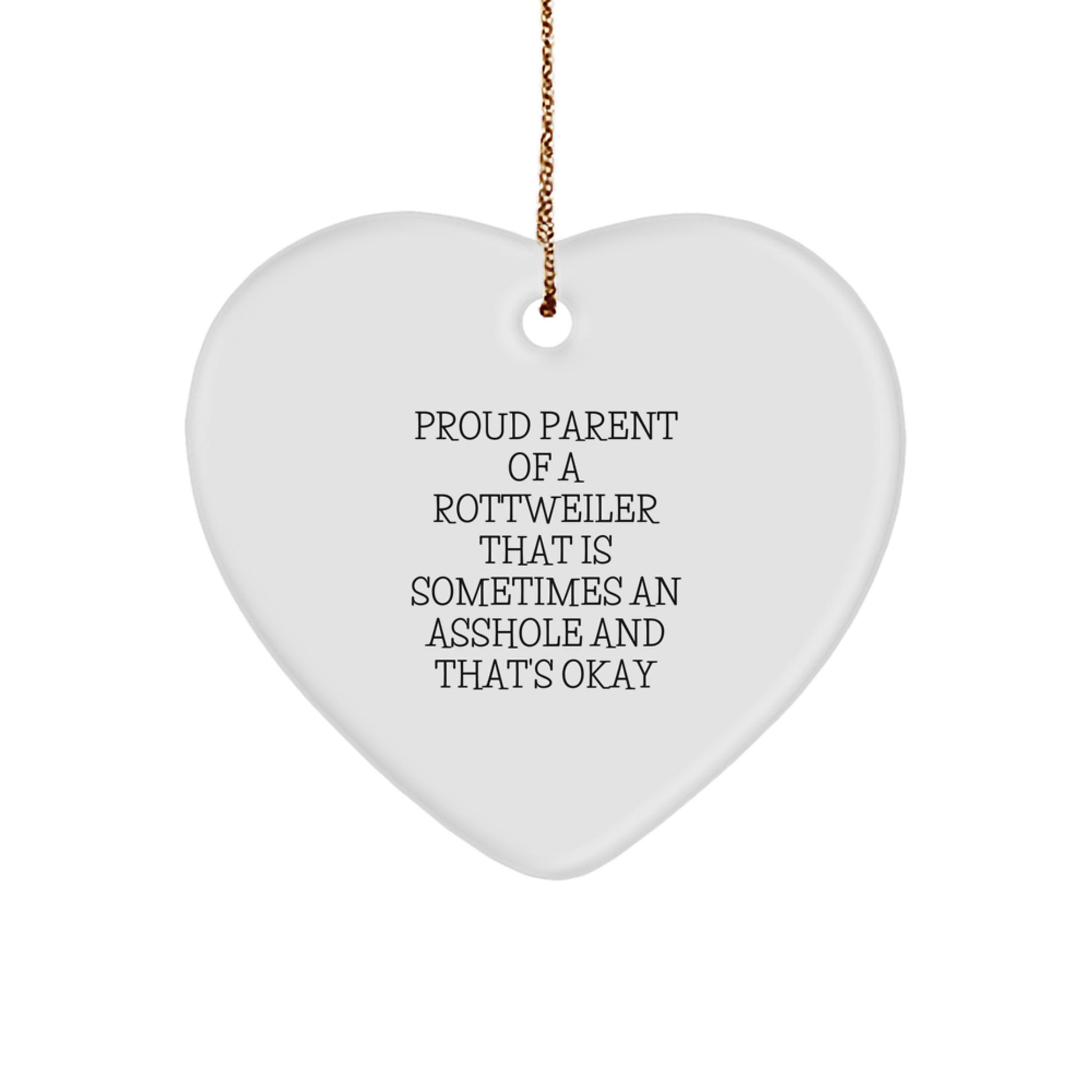 Funny Rottweiler Dog Mom Dad Gifts from Men Women Friends Family - Heart Ornament for Rottweiler Dog Lover Christmas Unique Gifts - Image 1
