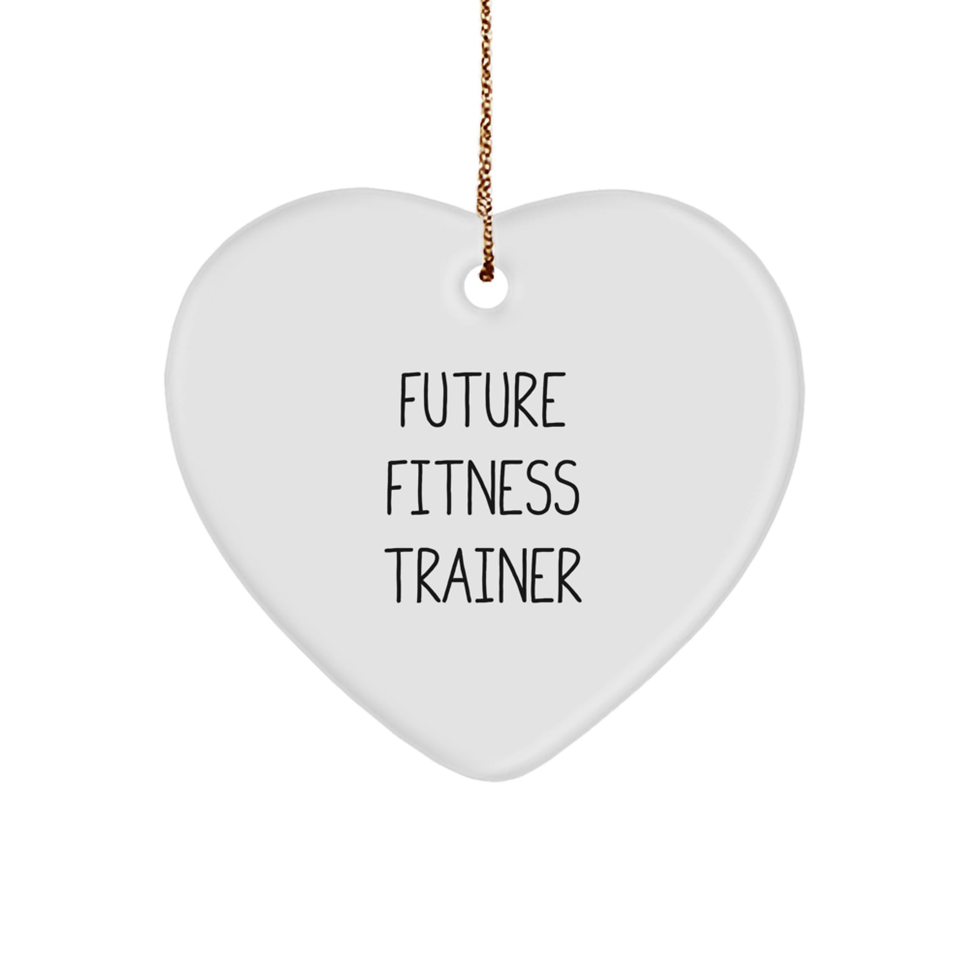 Fitness Trainer Gifts from Friends, Family - Heart Ornament with Inspirational Quote, White, 2.75\ - Image 1