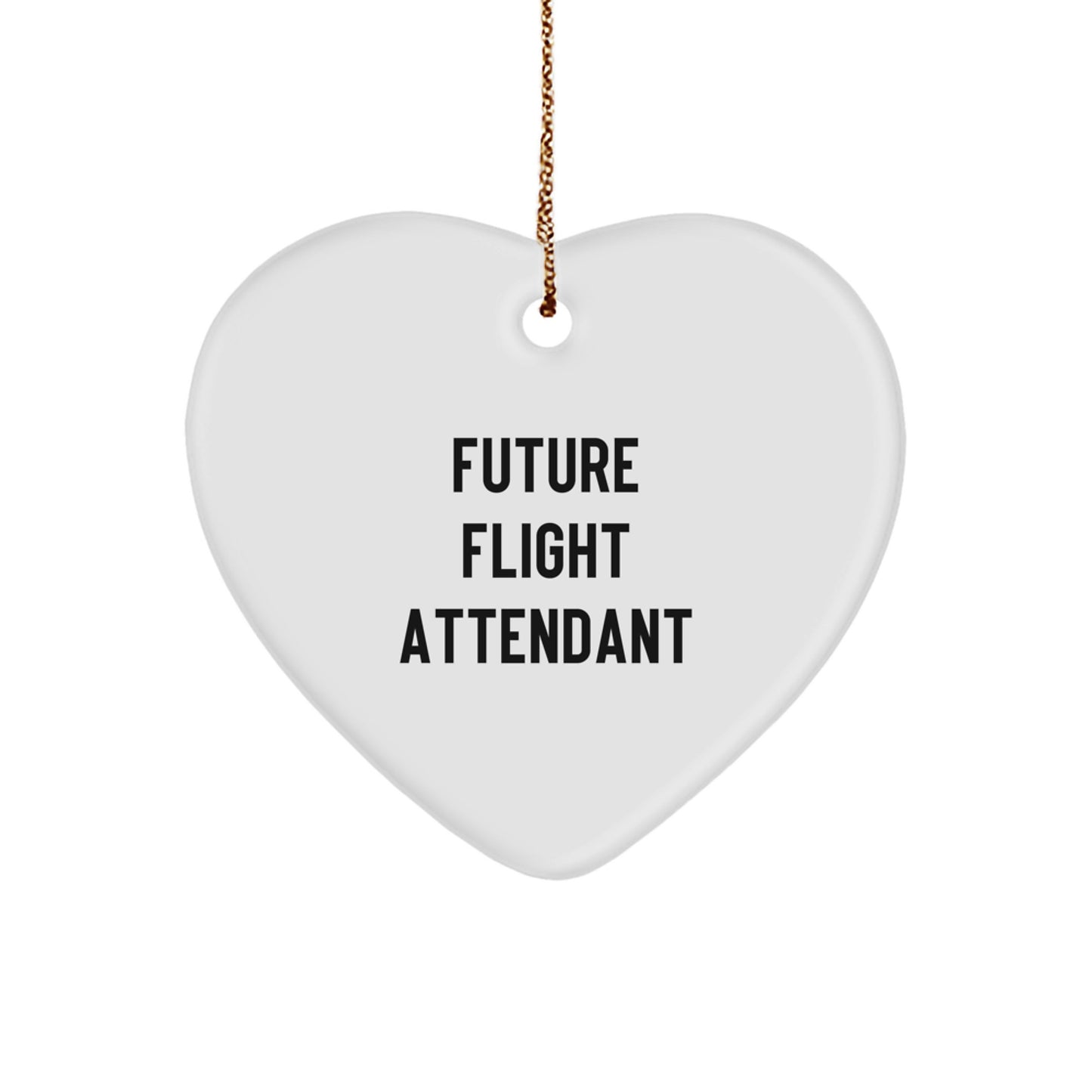 Funny Flight Attendant Gifts for Christmas with Heart Ornament from Friends, Gifts for Future Flight Attendants, Flight Attendant Heart Ornament - Image 1