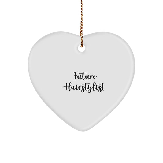Funny Hairstylist Gifts from Friends to Future Hairstylist Heart Ornament for Christmas - Image 1