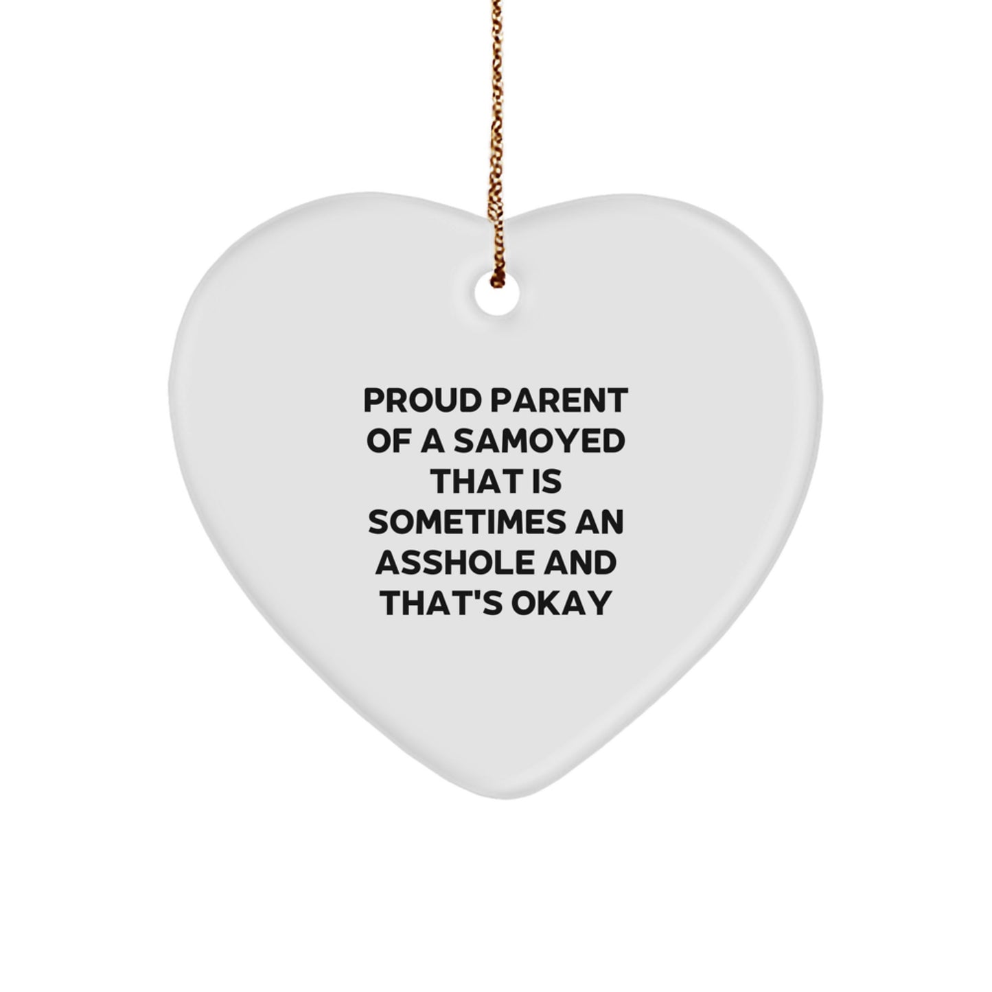 Funny Samoyed Dog Heart Ornament Gifts for Men from Proud Parents, Christmas Unique Presents - Image 1