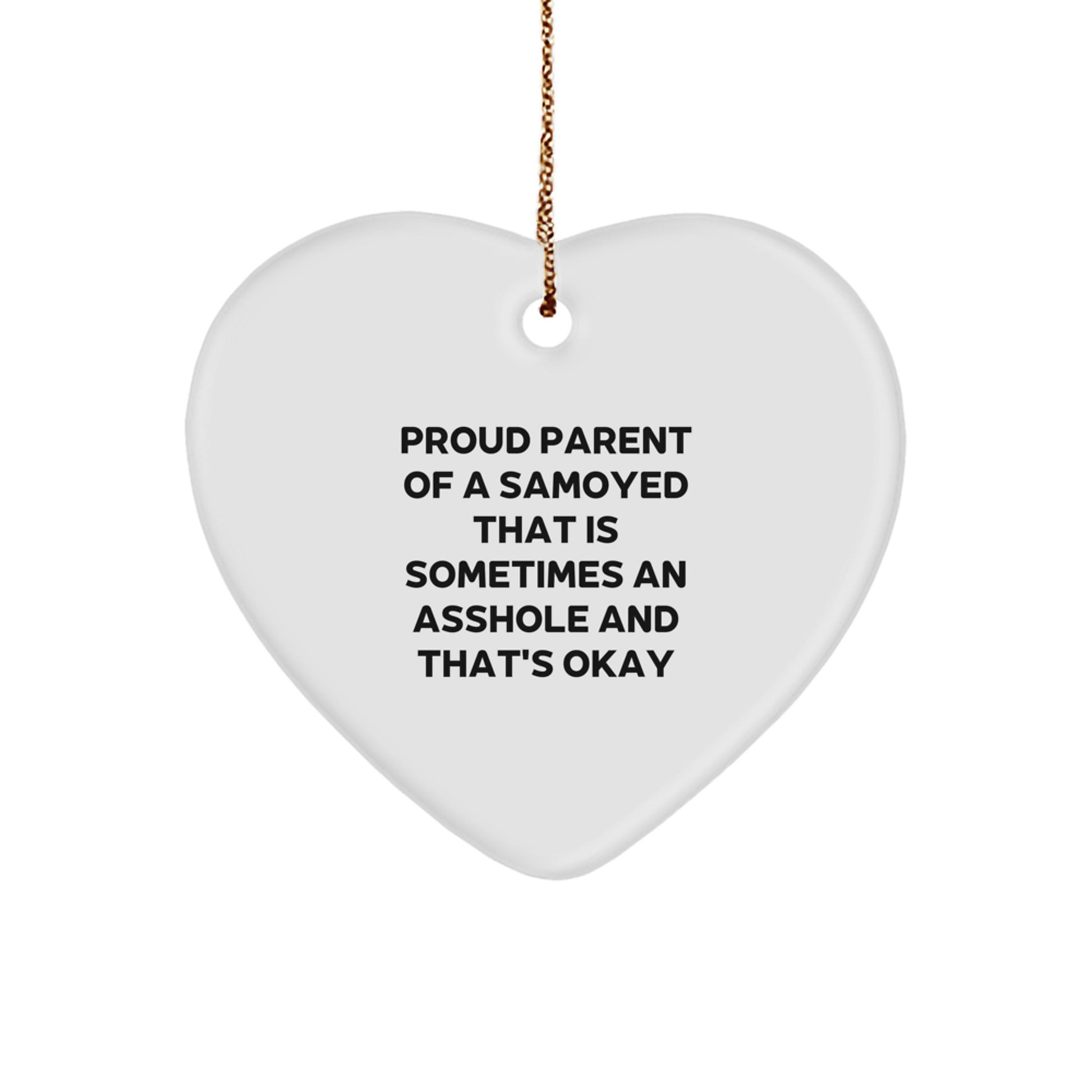 Funny Samoyed Dog Heart Ornament Gifts for Men from Proud Parents, Christmas Unique Presents - Image 1