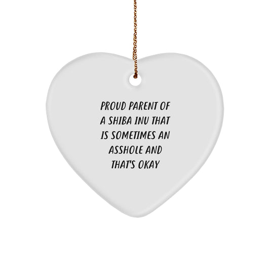 Shiba Inu Dog Heart Ornament Gifts from Proud Parents Funny - Image 1