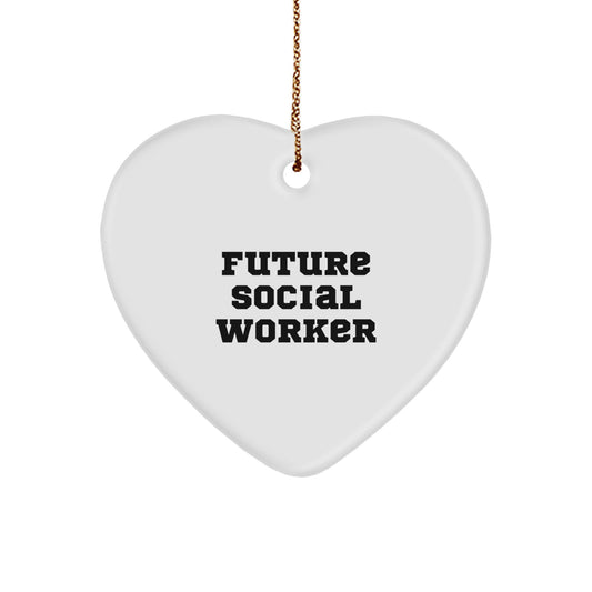 Funny Inspirational Gifts from Friends and Family to Future Social Workers - Heart Ornament for Christmas - Image 1