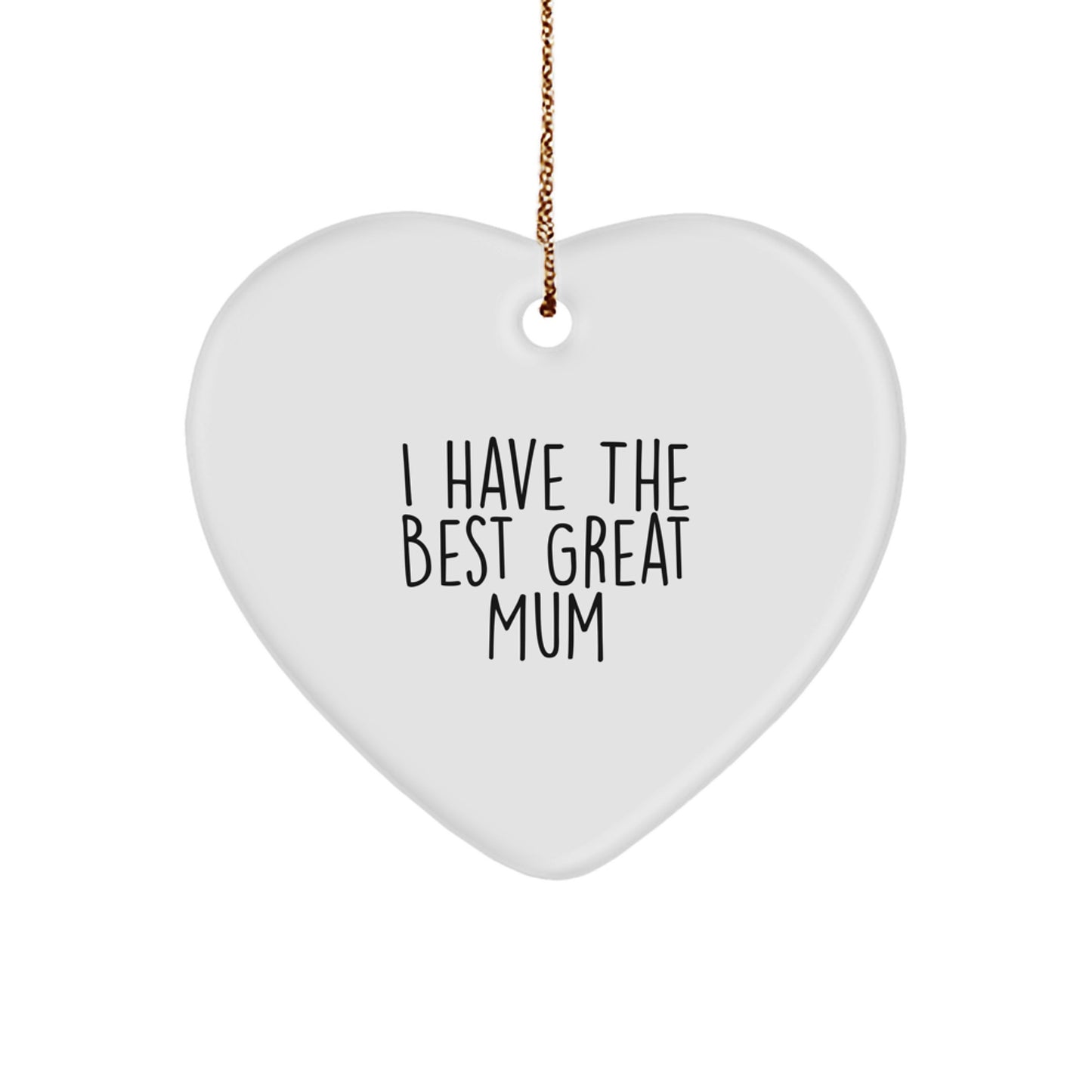 Funny Mum Gifts from Family, Heart Ornament with Best Mum Quote, Unique Christmas Decorations for Mum - Image 1