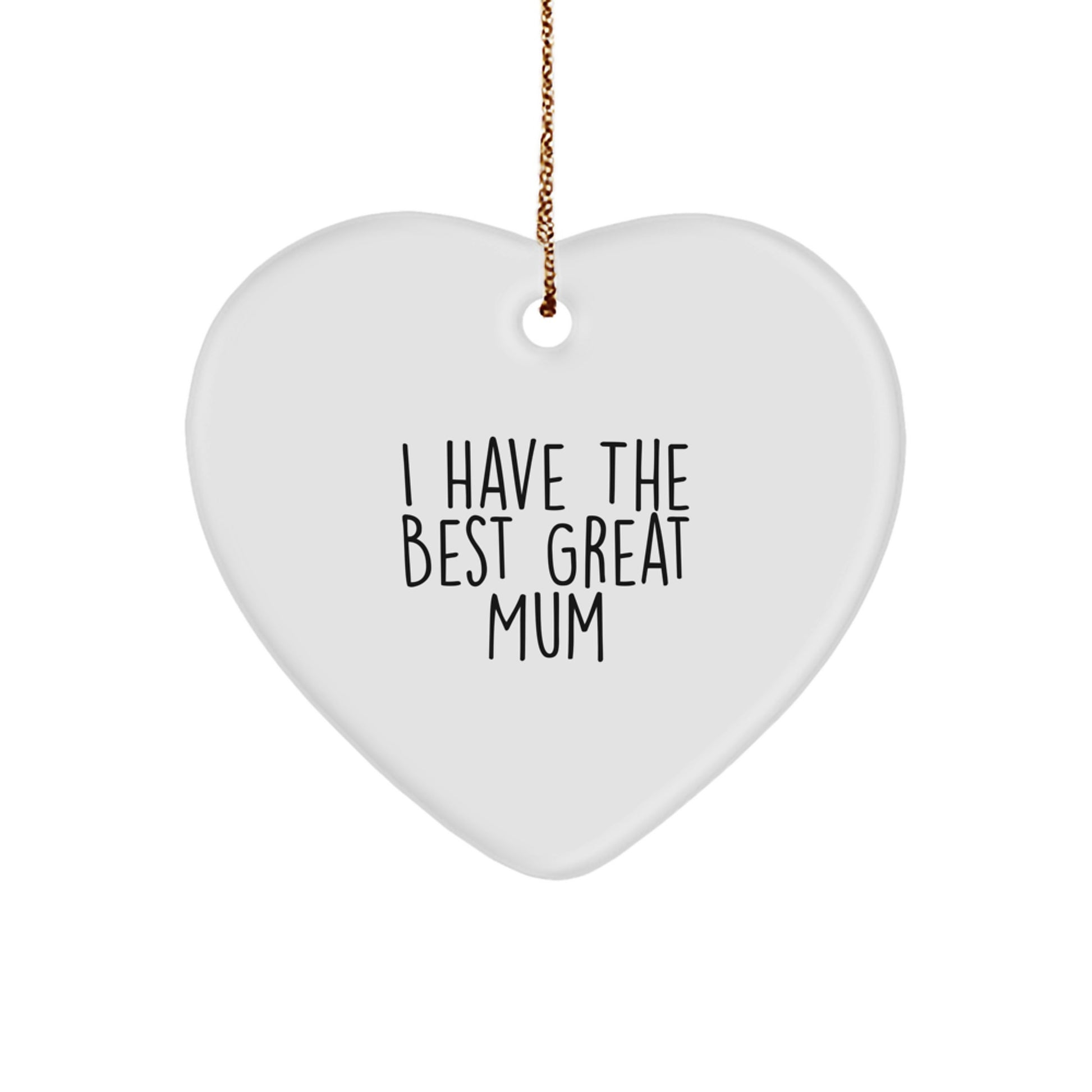 Funny Mum Gifts from Family, Heart Ornament with Best Mum Quote, Unique Christmas Decorations for Mum - Image 1