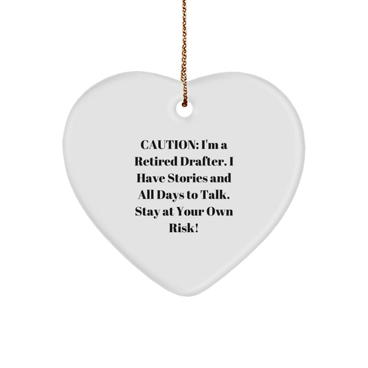 Funny Drafter Gifts, Heart Ornament, Christmas Unique Presents from Friends, Family, Coworkers to Men, Women, Drafter Enthusiasts - Image 1