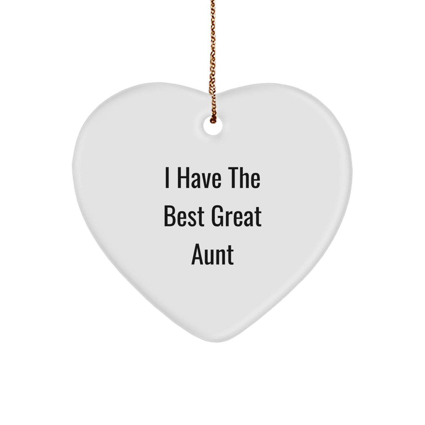  Funny Aunt Gifts from Men for Aunt Christmas Unique Gifts, Heart Ornament, I 'Have The Best Great Aunt' Quote - Image 1