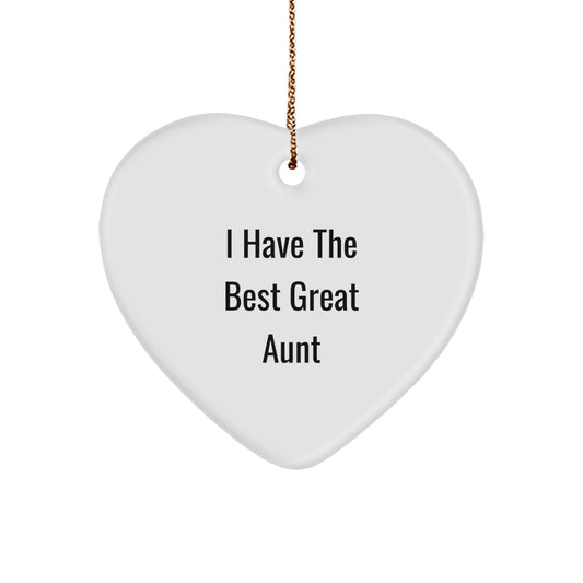  Funny Aunt Gifts from Men for Aunt Christmas Unique Gifts, Heart Ornament, I 'Have The Best Great Aunt' Quote - Image 1