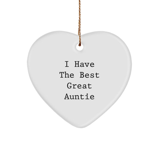 Funny Auntie Quotes Heart Ornament Gifts from Men for Women Friends Family on Christmas Unique Season - Image 1